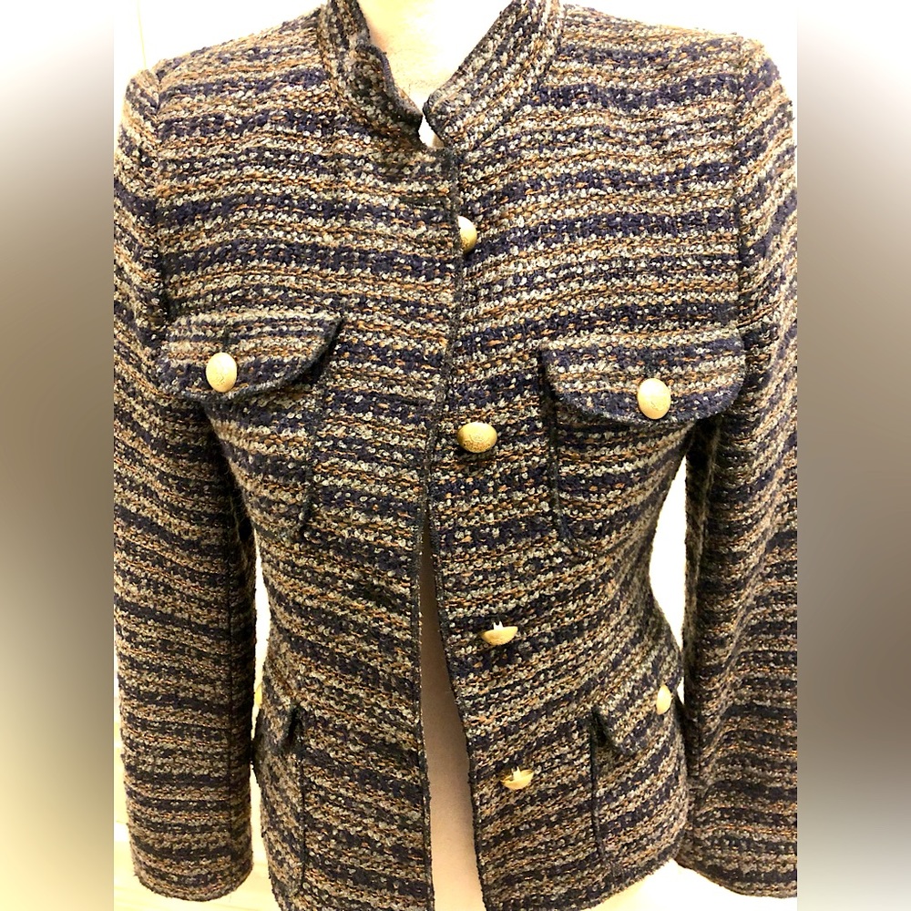 Multicolored Metallic Tweed Jacket With Jewel But… - image 1